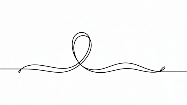 One continuous line drawing of a roller coaster track with a loop, isolated on white background.
