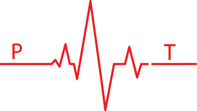 Simple red ecg heart rate waveform vector illustration Vector