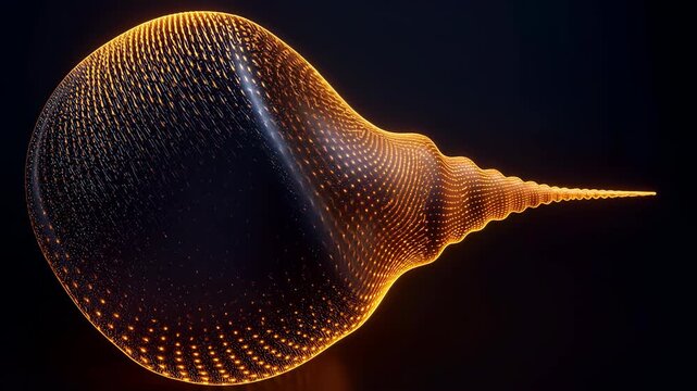 Abstract glowing golden shape