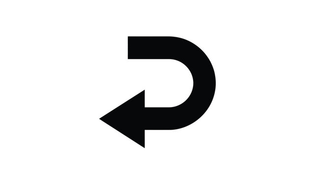 circular arrow icon black silhouette on white background