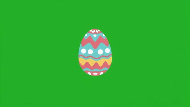 Animated Easter Egg Jumping on Green Screen