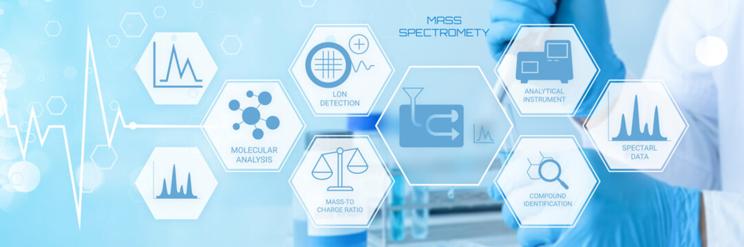 Scientist using advanced mass spectrometry technology for molecular analysis and compound identification in laboratory research