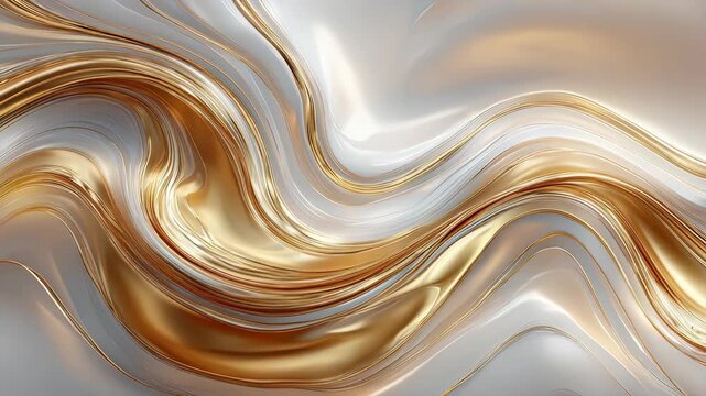 Abstract swirling gold and white patterns