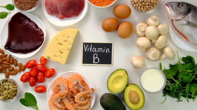 Foods that contain B vitamins. Selective focus.