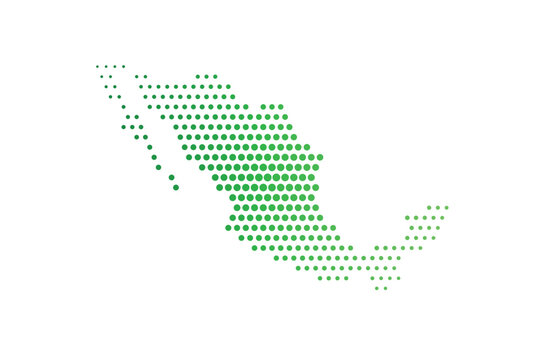 Mexico Country Outline Dot Pattern