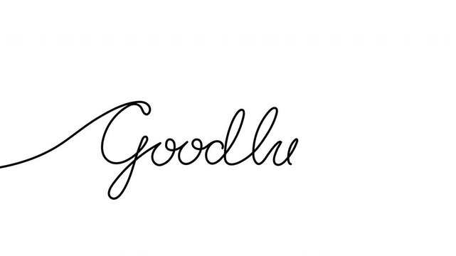 Good Luck Cursive Handwriting Animation on White Background