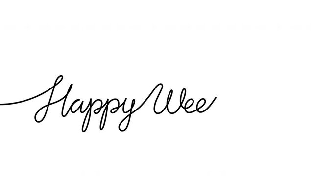 Happy Weekend Cursive Handwriting Animation on White Background