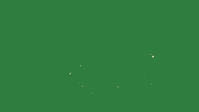 A green screen with white background and circle on it dots dot apple hole in the middle animated chromakey background cartoonish motion frame scene layers figure colorful elements expression