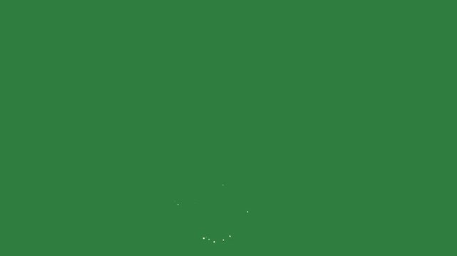 A green screen with white background and an image of cat in the middle silhouette person jumping outline on it animated chromakey background movement emotion scene layers composition