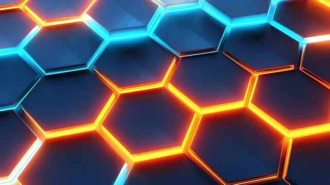 Hexagonal pattern with glowing edges