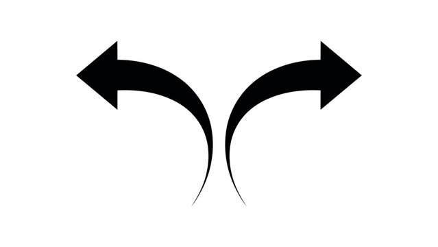 Curved Direction Arrow Vector Icon Design