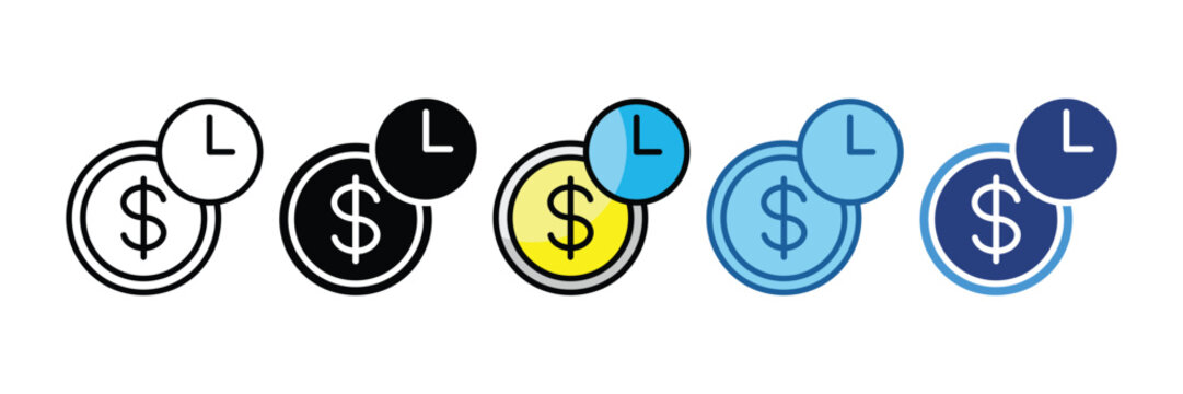 Time Value  Icon Set Multiple Style Collection