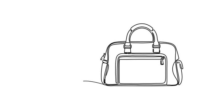 Animation of line drawing of travel bag