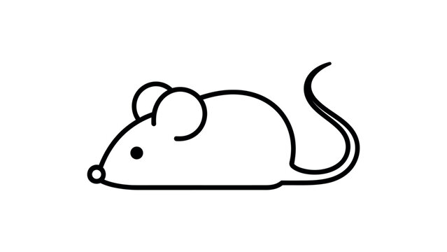 Mouse Outline Vector Icon Design