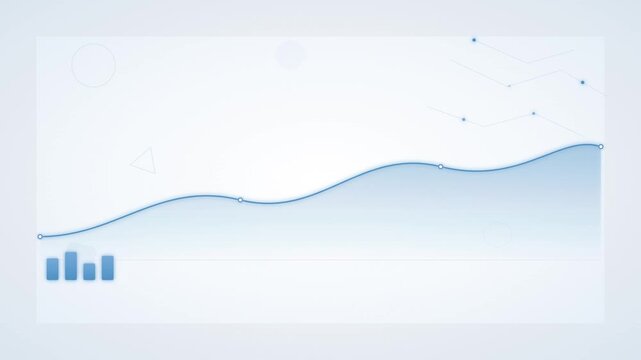 Blue gradient wave graph, business data visualization, infographic elements, statistics background