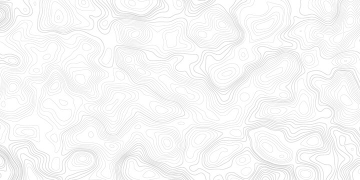 Black and white topographic map contour lines abstract background vector illustration for geographic or hiking design.