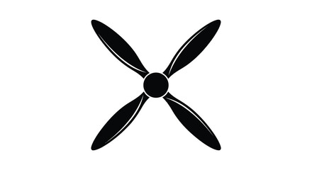 Airplane propeller silhouette against a white background © msunny93