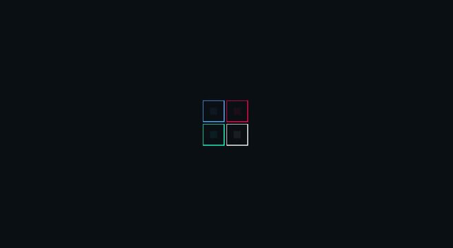 Minimalist loading animation with four pulsing colorful square animation
