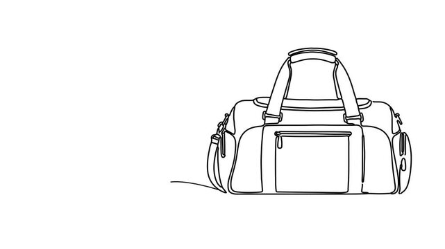 Animation of line drawing of travel bag