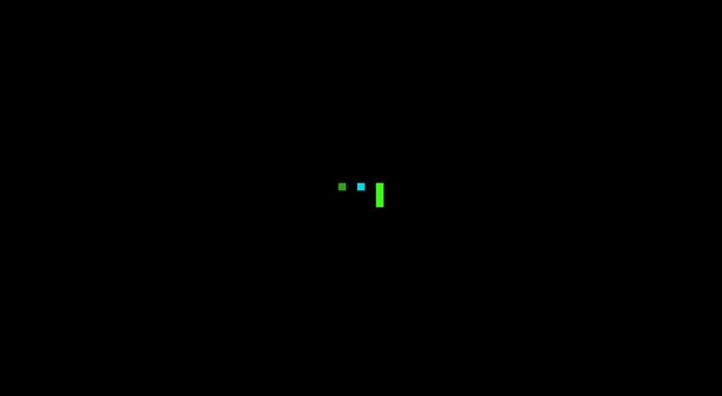 Minimalist loading spinner animation with dynamic colorful pixel animation