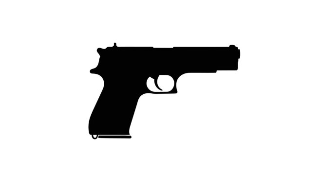 handgun silhouette on a white background black firearm outline silhouette