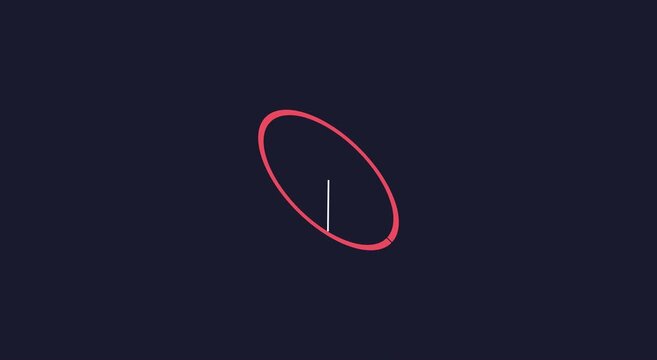 Minimalist loading spinner animation with rotating red arc and animation