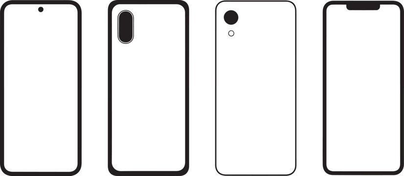smartphone outline comparison front rear camera placement