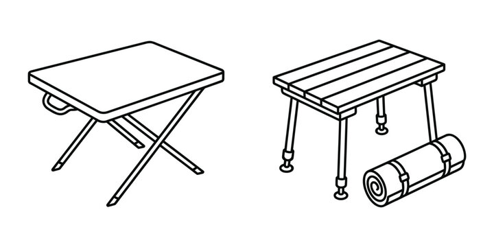 Camping table icon silhouette vector isolated illustration design