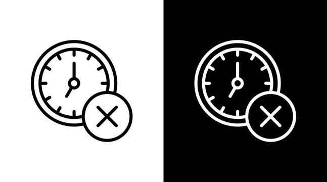 Cancel Time  White Icon Set Design
