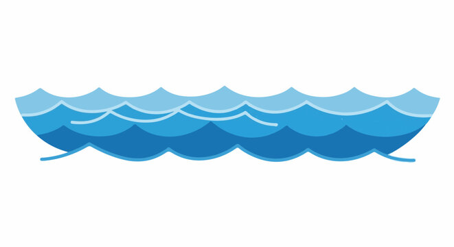 Stylized blue waves with light and dark shades creating depth