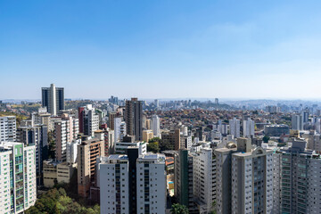 Fototapeta premium Panorama of several residential buildings seen from above in the city of Belo Horizonte. Horizontal.