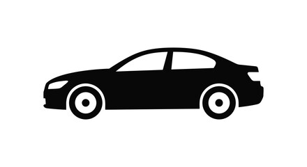 Fototapeta premium Car silhouette on a white background side view