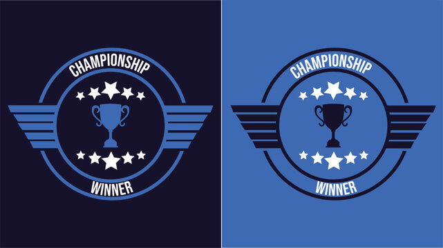 Championship Winner Sports Badge Vector