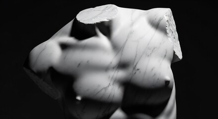 Obraz premium Sculpted Torso of a Male Figure in Marble.