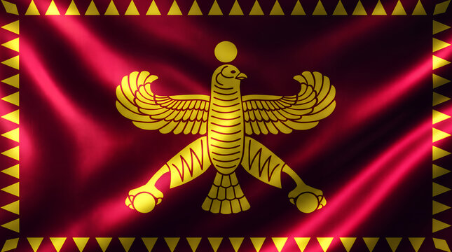 Hyper-Realistic Silk Texture of the Standard of Cyrus the Great