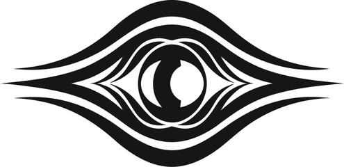Fototapeta premium Minimalist Human Cornea Eye Silhouette Black Vector Illustration for Premium Crafting Branding Print-on-Demand Digital Commercial Design Projects