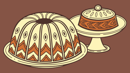 Cooks display desserts on stands © Click Return