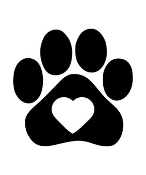 Love Dog Paw SVG  Heart Paw Print Silhouette  Pet Lover Cut File PNG EPS DXF 0003 format jpg