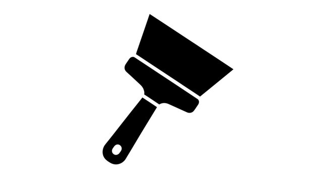 putty knife silhouette on a white background