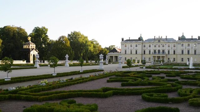Fountain adn garden near Branicki Palace in Bialystok