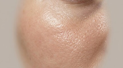 Fototapeta premium Extreme Macro Close-up of Human Skin Texture with Fine Details and Natural Sheen