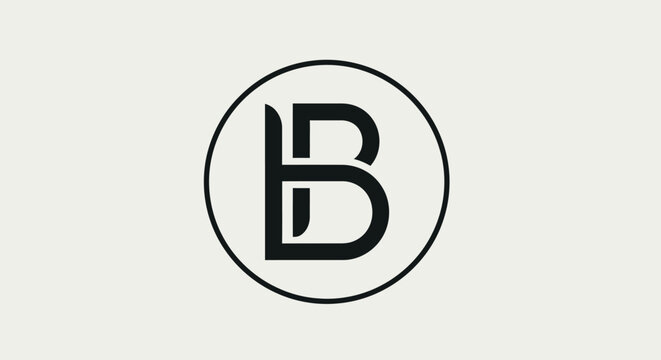 Elegant Monogram 'LB' Logo Design in Circle, Minimalist Typography, Branding Symbol