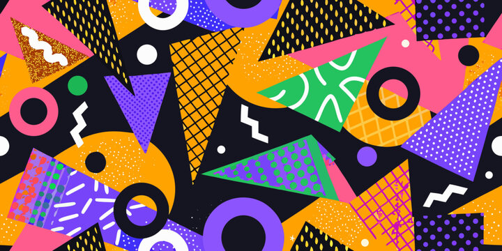 abstract geometric pattern with vibrant shapes and textures