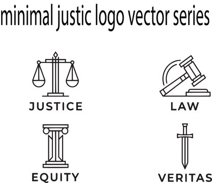 Minimalist Justice Law and Equity Symbols Line Art Icons veritas free image downlod