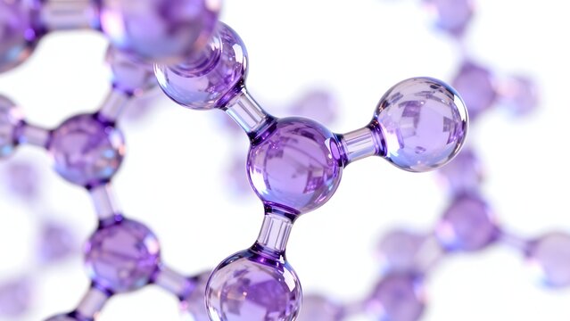 Purple molecular structure closeup