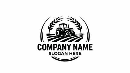 Farm Tractor Agricultural Logo Design. © NINDYA