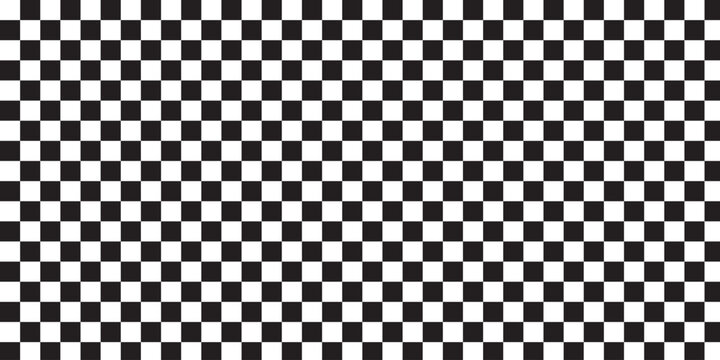 Checkered background with distortion effect. Abstract black and white background, distorted checkered pattern. Chessboard surface. Abstract banner with distortion.art eps10