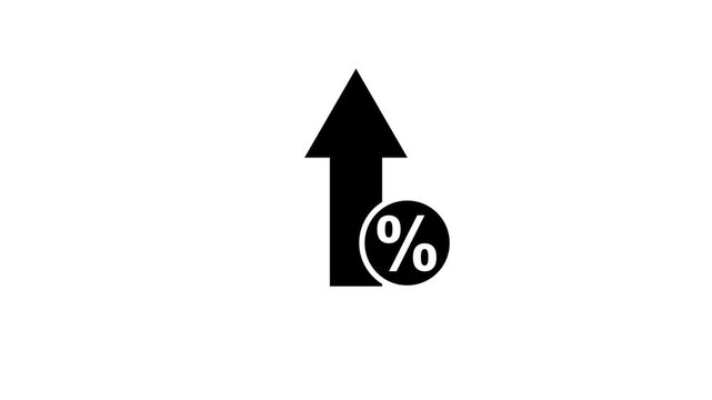 Interest rate increase arrow animation.Financial, business, and statistical analysis.