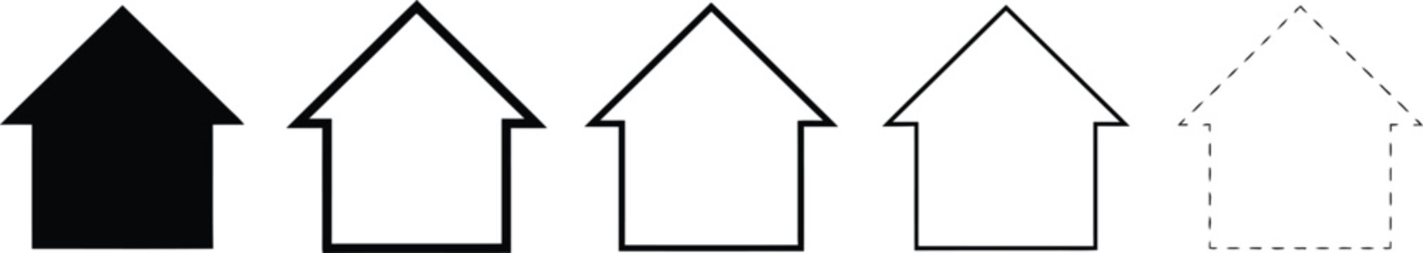 Four black and white up arrow icons in different styles