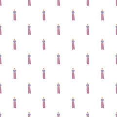 Fototapeta premium Seamless pattern featuring a repeating illustration of an elderly woman character on a white background